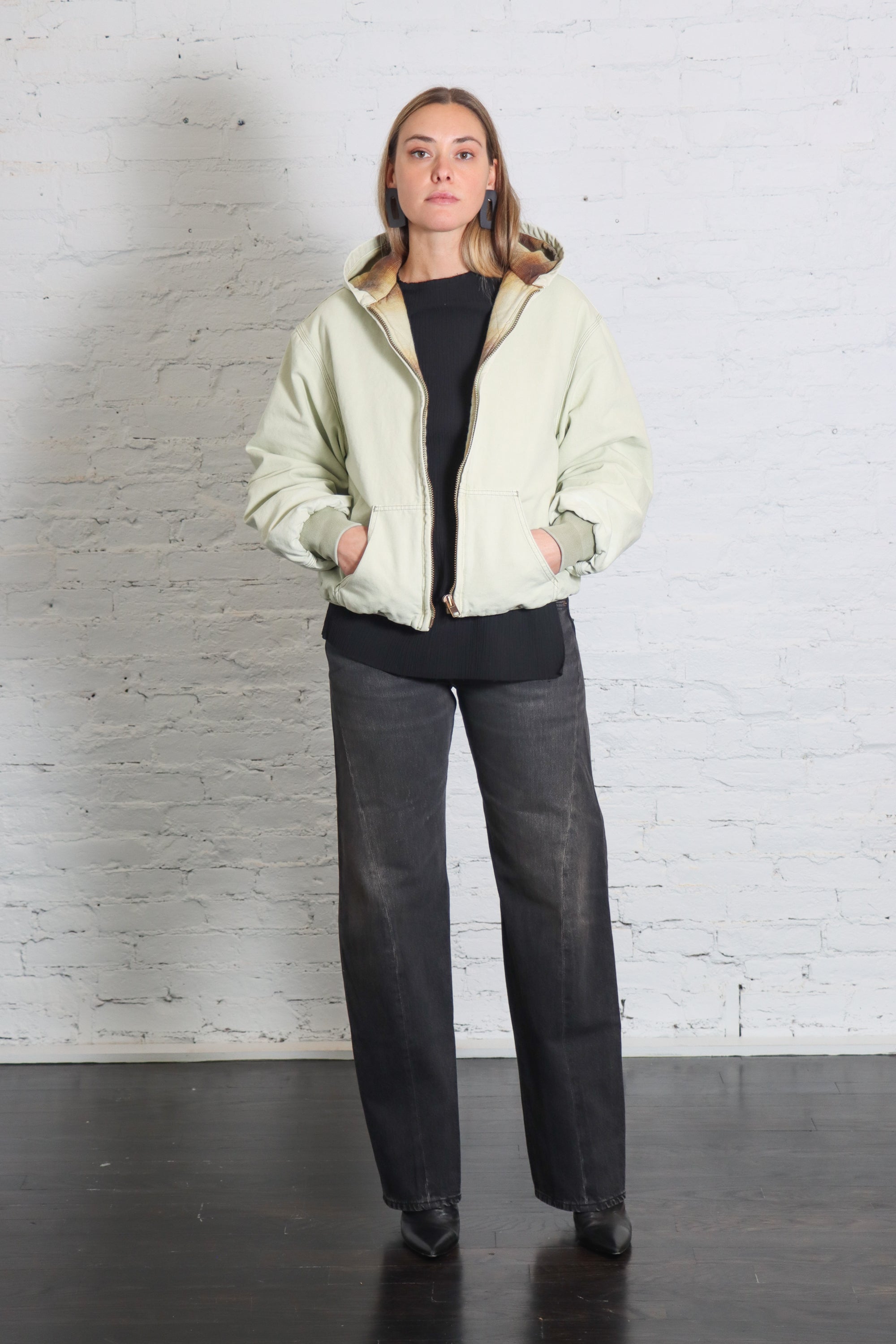 Zip-Up Hoodie in Limestone by 6397