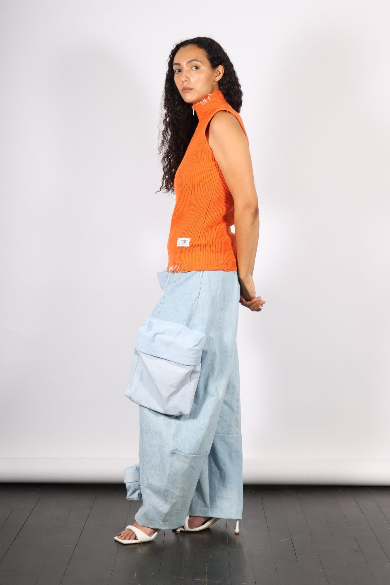 Zip-Up Vest in Orange by MM6 Maison Margiela-MM6-Idlewild