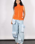 Zip-Up Vest in Orange by MM6 Maison Margiela-MM6-Idlewild