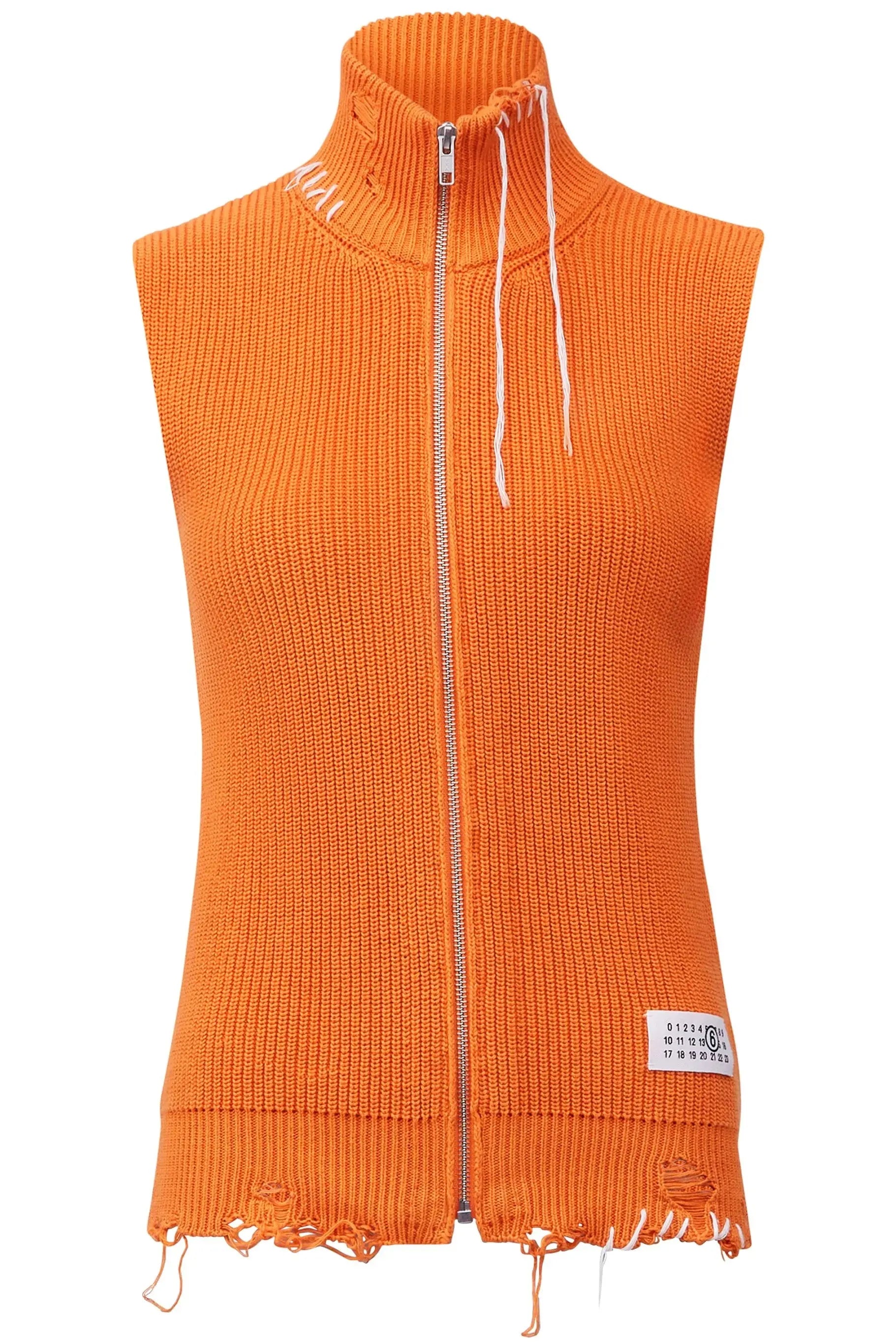Zip-Up Vest in Orange by MM6 Maison Margiela-MM6-Idlewild